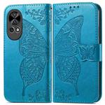 For Huawei Nova 12 Butterfly Love Flower Embossed Leather Phone Case(Blue)