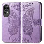 For Huawei Nova 12 Butterfly Love Flower Embossed Leather Phone Case(Light Purple)