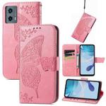 For Motorola Moto G 5G 2023 Butterfly Love Flower Embossed Leather Phone Case(Pink)