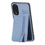 For OPPO A58 5G Carbon Fiber Vertical Flip Zipper Phone Case(Blue)