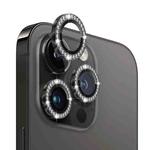 For iPhone 14 Pro / 14 Pro Max NORTHJO Camera Lens Tempered Glass Metal Rhinestone Ring Film(Graphite)