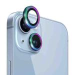 For iPhone 14 / 14 Plus NORTHJO Camera Lens Protector Tempered Glass CD Vein Metal Ring Film(Colorful)