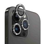 For iPhone 13 Pro / 13 Pro Max NORTHJO Camera Lens Protector Tempered Glass Metal Rhinestone Ring Film(Black)