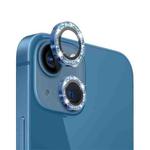 For iPhone 13 / 13 mini NORTHJO Camera Lens Tempered Glass Bling Glitter Metal Ring Film(Blue)