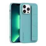 For iPhone 13 Pro Max Skin Elastic Wrist Grip Back Cover Phone Case(Blue)