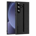 For Samsung Galaxy S25 5G Skin Elastic Wrist Grip Back Cover Phone Case(Black)