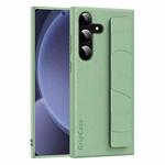 For Samsung Galaxy S25 5G Skin Elastic Wrist Grip Back Cover Phone Case(Light Green)