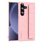 For Samsung Galaxy S25 5G Skin Elastic Wrist Grip Back Cover Phone Case(Pink)