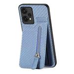 For OnePlus Nord CE 2 Lite Carbon Fiber Vertical Flip Zipper Phone Case(Blue)