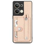 For OPPO Reno9 Pro+ Wristband Kickstand Card Wallet Back Cover Phone Case with Tool Knife(Khaki)