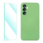 For Samsung Galaxy A54 5G ENKAY Liquid Silicone Phone Case with Tempered Film(Light Green)
