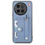 For vivo X90 Pro Wristband Kickstand Card Wallet Back Cover Phone Case with Tool Knife(Blue)