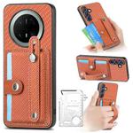 For Huawei Mate 70 Pro Wristband Kickstand Card Wallet Back Cover Phone Case with Tool Knife(Brown)