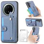 For Huawei Mate 70 Pro+ Wristband Kickstand Card Wallet Back Cover Phone Case with Tool Knife(Blue)
