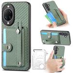 For Huawei nova 14 Ultra Wristband Kickstand Card Wallet Back Cover Phone Case with Tool Knife(Green)