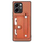 For Honor 80 SE Wristband Kickstand Card Wallet Back Cover Phone Case with Tool Knife(Brown)