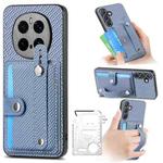 For Honor Magic7 Pro Wristband Kickstand Card Wallet Back Cover Phone Case with Tool Knife(Blue)