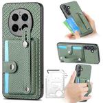 For Honor Magic7 Pro Wristband Kickstand Card Wallet Back Cover Phone Case with Tool Knife(Green)