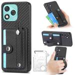 For Honor 400 Lite Global Wristband Kickstand Card Wallet Back Cover Phone Case with Tool Knife(Black)