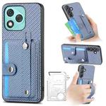 For Honor 400 Lite Global Wristband Kickstand Card Wallet Back Cover Phone Case with Tool Knife(Blue)