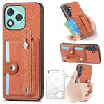 For Honor 400 Lite Global Wristband Kickstand Card Wallet Back Cover Phone Case with Tool Knife(Brown)