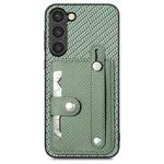 For Samsung Galaxy S23+ 5G Wristband Kickstand Wallet Back Phone Case with Tool Knife(Green)