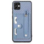 For Samsung Galaxy A04 4G Wristband Kickstand Wallet Back Phone Case with Tool Knife(Blue)
