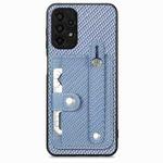For Samsung Galaxy A13 4G Wristband Kickstand Wallet Back Phone Case with Tool Knife(Blue)