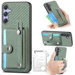 For Samsung Galaxy S25 5G Wristband Kickstand Wallet Back Phone Case with Tool Knife(Green)