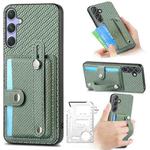 For Samsung Galaxy S25 Ultra 5G Wristband Kickstand Wallet Back Phone Case with Tool Knife(Green)