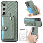 For Samsung Galaxy A56 5G Wristband Kickstand Wallet Back Phone Case with Tool Knife(Green)