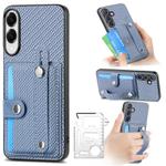 For Samsung Galaxy S25 Edge 5G Wristband Kickstand Wallet Back Phone Case with Tool Knife(Blue)