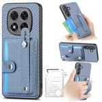 For Redmi Note 14 Pro+ 5G Wristband Kickstand Card Wallet Back Phone Case with Tool Knife(Blue)