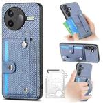 For Redmi K80 / Poco F7 Pro Wristband Kickstand Card Wallet Back Phone Case with Tool Knife(Blue)