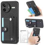 For Redmi K80 Pro / Poco F7 Ultra Wristband Kickstand Card Wallet Back Phone Case with Tool Knife(Black)