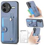 For Redmi K80 Pro / Poco F7 Ultra Wristband Kickstand Card Wallet Back Phone Case with Tool Knife(Blue)
