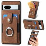 For Google Pixel 7A Retro Skin-feel Ring Card Wallet Phone Case(Brown)