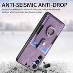 For Samsung Galaxy A15 Retro Skin-feel Ring Card Wallet Phone Case(Purple)