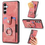 For Samsung Galaxy A35 5G Retro Skin-feel Ring Card Wallet Phone Case(Pink)
