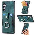 For Samsung Galaxy A35 5G Retro Skin-feel Ring Card Wallet Phone Case(Green)