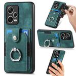 For Redmi Note 12 Pro+ Retro Skin-feel Ring Card Wallet Phone Case(Green)