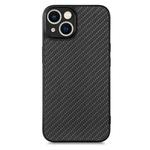 For iPhone 13 Pro Carbon Fiber Texture Leather Back Cover Phone Case(Black)