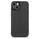 For iPhone 13 Pro Max Carbon Fiber Texture Leather Back Cover Phone Case(Black)