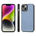 For iPhone X / XS Carbon Fiber Texture Leather Back Cover Phone Case(Blue)