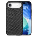 For iPhone Air Carbon Fiber Texture Leather Back Phone Case(Black)