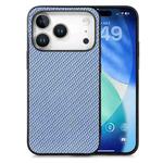 For iPhone 17 Pro Carbon Fiber Texture Leather Back Phone Case(Blue)