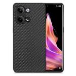 For OPPO Reno9 Carbon Fiber Texture Leather Back Cover Phone Case(Black)