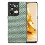 For OPPO Reno9 Pro+ Carbon Fiber Texture Leather Back Cover Phone Case(Green)