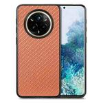 For Realme 14 Pro Carbon Fiber Texture Leather Back Cover Phone Case(Brown)