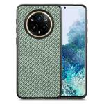 For Realme 14 Pro+ Carbon Fiber Texture Leather Back Cover Phone Case(Green)